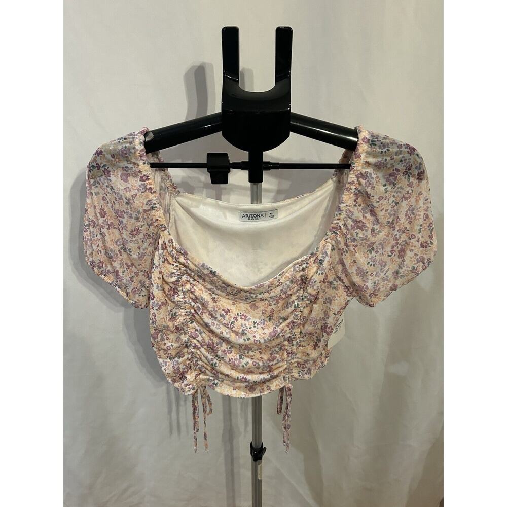 NWT Arizona Jean Co Pink Floral Crop Top Women's size XL